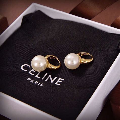 celine pearl earrings replica|Pearl Celine Earrings for Women .